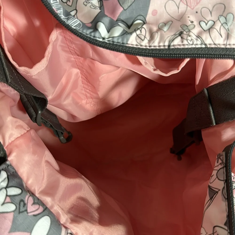 LeSportsac Ryan Diaper Bag Ryan Baby Diaper Tote Bag in Pink Gray Hearts